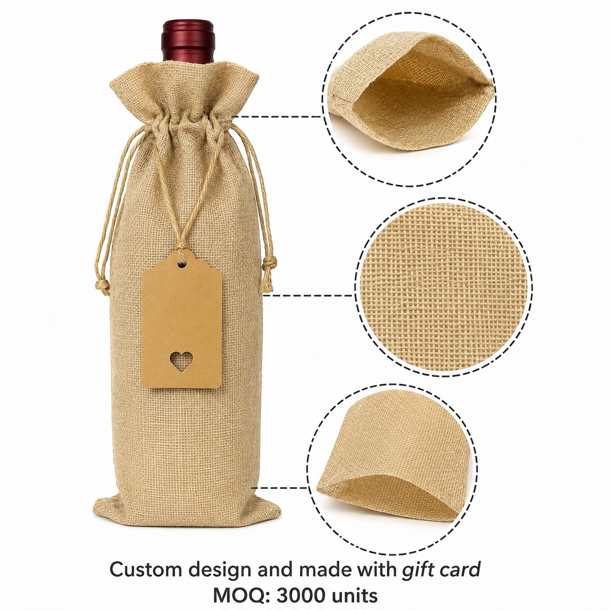 Linen-Look Polyester Single-Bottle Bags - Image 6