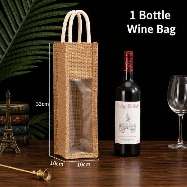 Natural Jute Fiber Bottle Bags