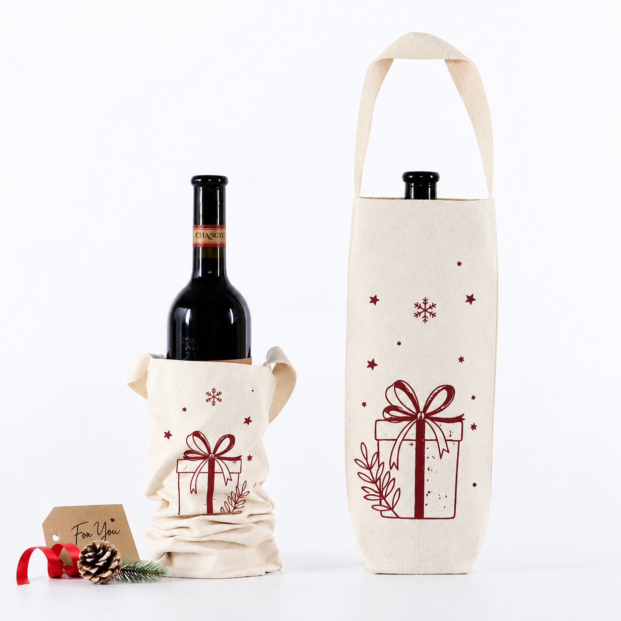 Cotton Canvas Bottle Bags - Image 2