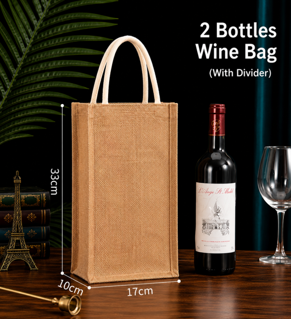 Natural Jute Fiber Bottle Bags