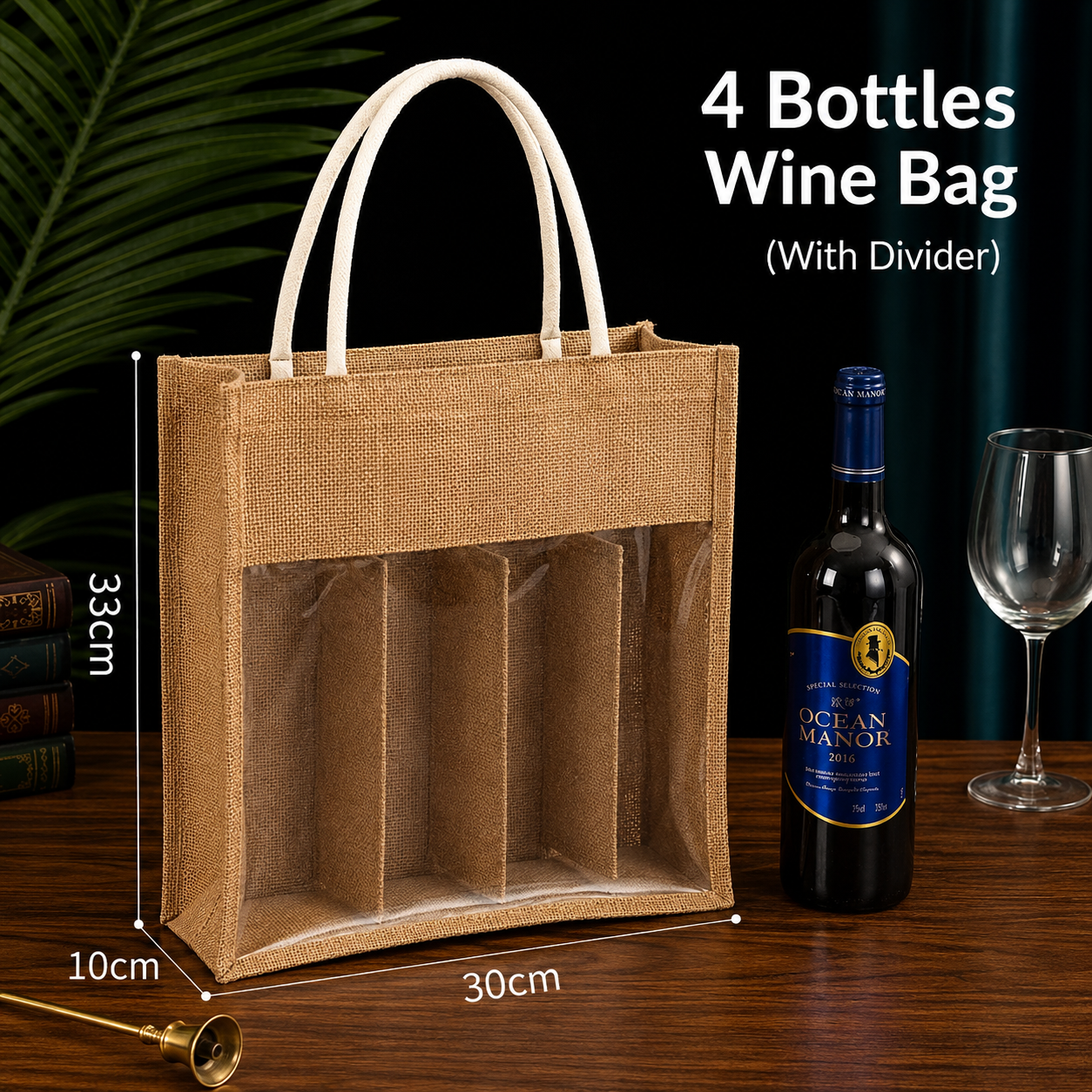 Natural Jute Fiber Bottle Bags - Image 9