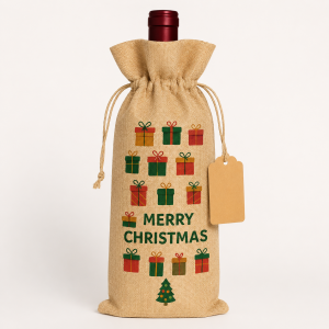 Linen-Look Polyester Single-Bottle Bags - Image 2
