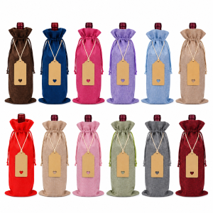 Linen-Look Polyester Single-Bottle Bags - Image 5