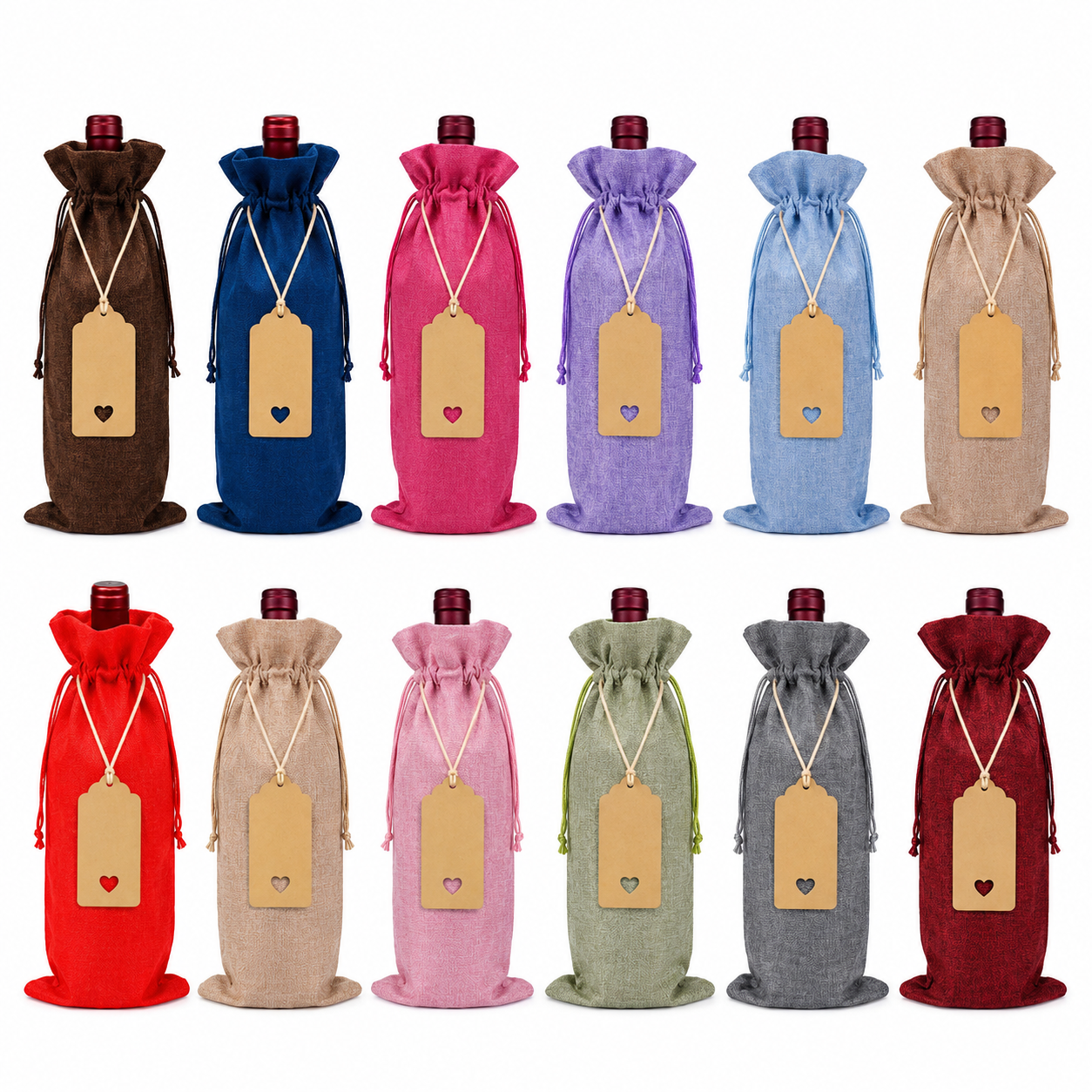 Linen-Look Polyester Single-Bottle Bags - Image 5