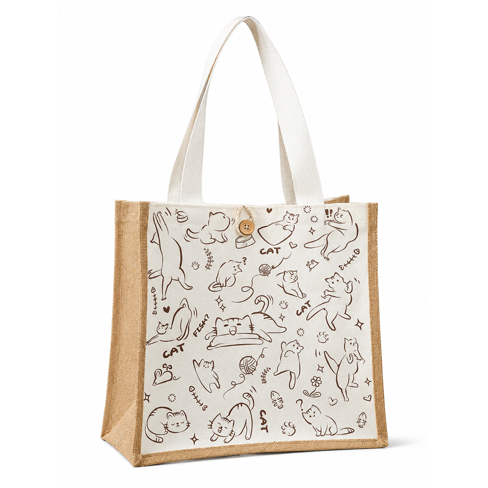Jute Carry Bags with Canvas Panels - Image 3