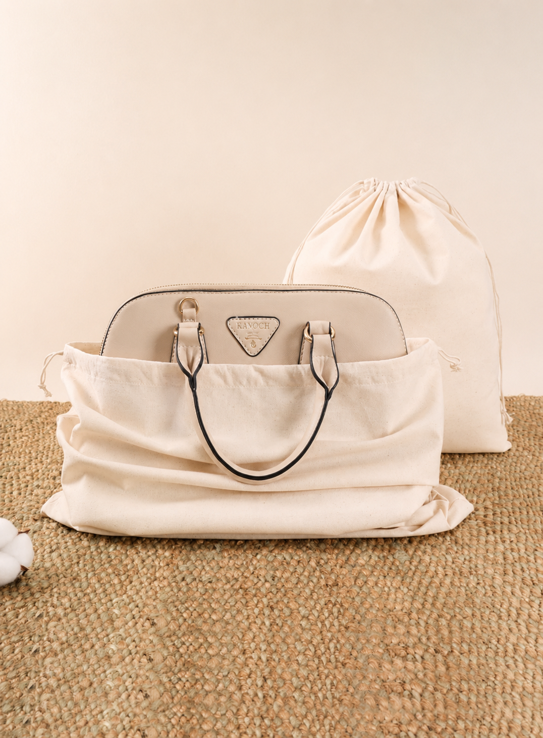 Raw Cotton Drawstring Bags - Image 2