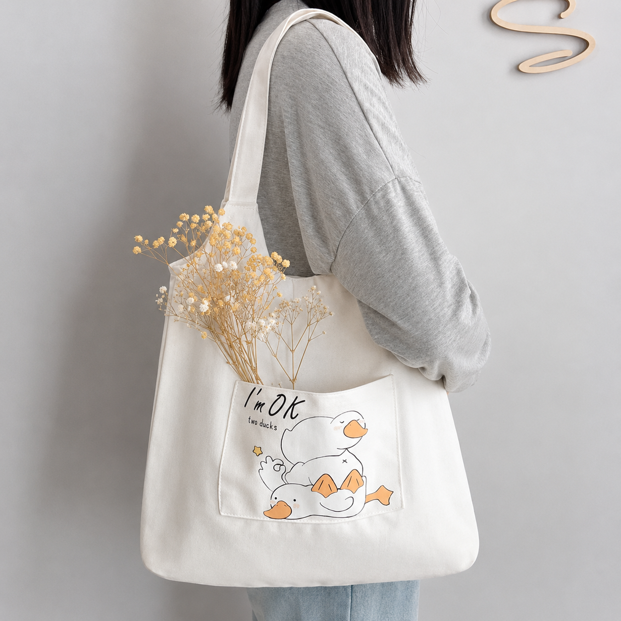 Polyester Cotton Canvas Satchels with Button Closure - Image 5