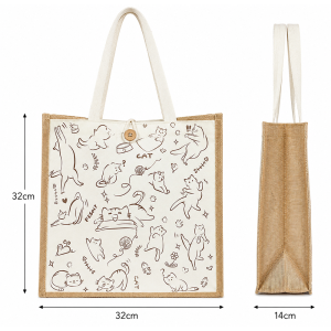 Heavy Duty Jute Tote Bags with Cotton Handles - Image 6