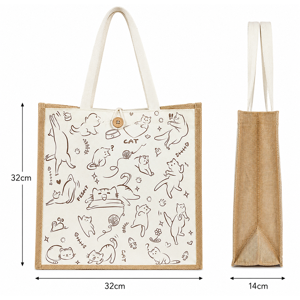 Heavy Duty Jute Tote Bags with Cotton Handles - Image 6