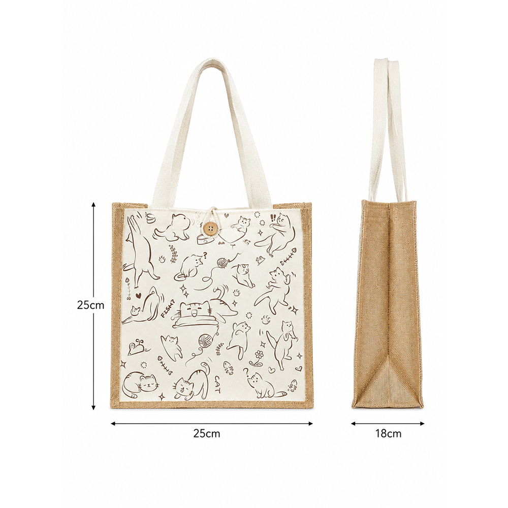 Heavy Duty Jute Tote Bags with Cotton Handles - Image 5