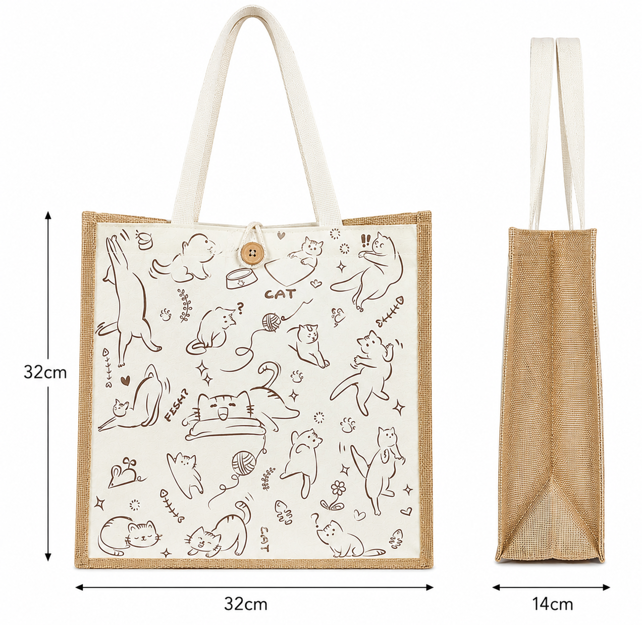 Jute Carry Bags with Canvas Panels - Image 7