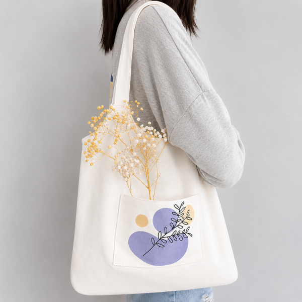 Polyester Cotton Canvas Satchels with Button Closure