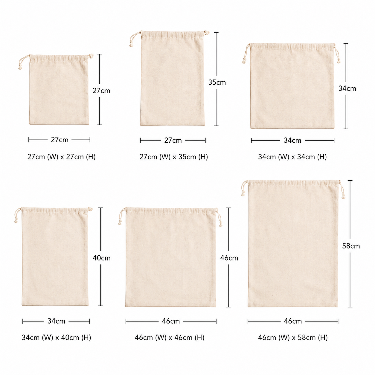 Raw Cotton Drawstring Bags - Image 4