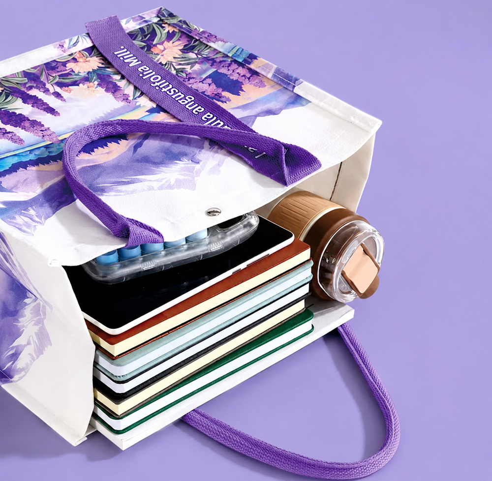 Canvas Carry Bags with Printed Cotton Webbing Ribbon - Image 3