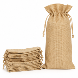 Linen-Look Polyester Single-Bottle Bags - Image 6