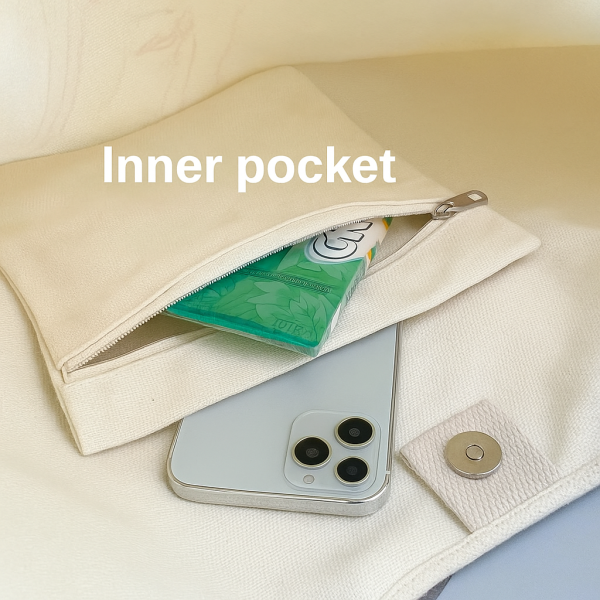 Polyester Cotton Canvas Satchels with Button Closure