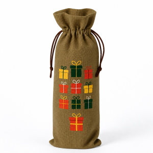 Linen-Look Polyester Single-Bottle Bags