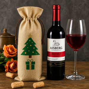 Linen-Look Polyester Single-Bottle Bags