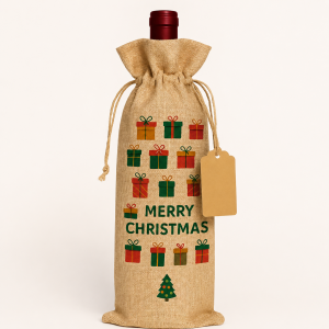 Linen-Look Polyester Single-Bottle Bags