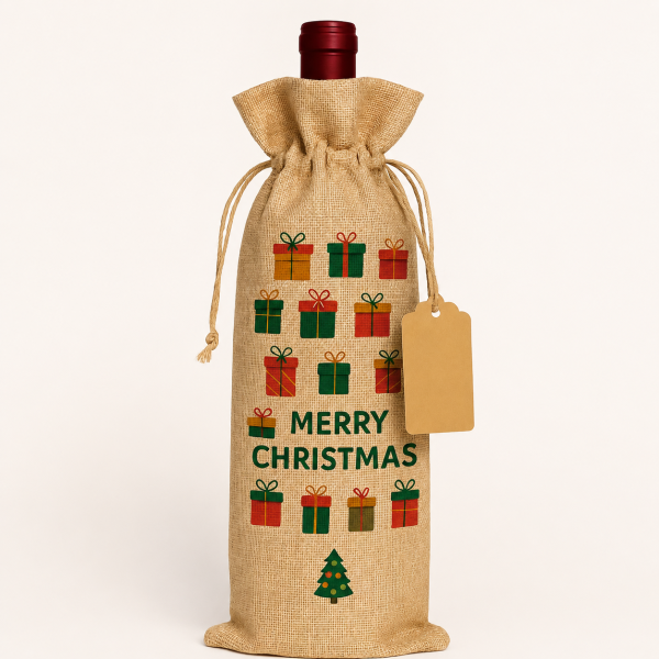 Linen-Look Polyester Single-Bottle Bags
