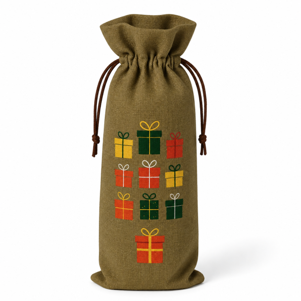 Linen-Look Polyester Single-Bottle Bags