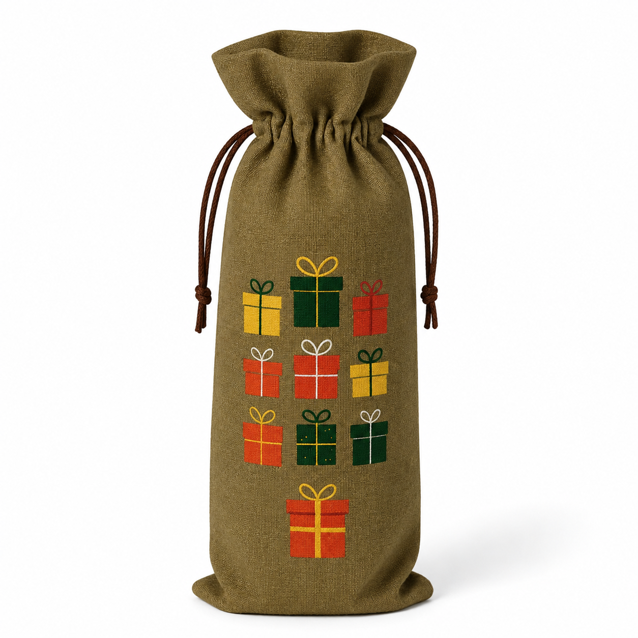Linen-Look Polyester Single-Bottle Bags - Image 2