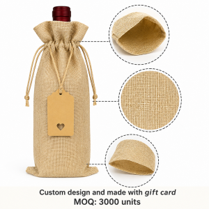 Linen-Look Polyester Single-Bottle Bags - Image 7