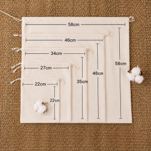 Raw Cotton Drawstring Bags - Image 3