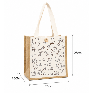 Jute Carry Bags with Canvas Panels - Image 6