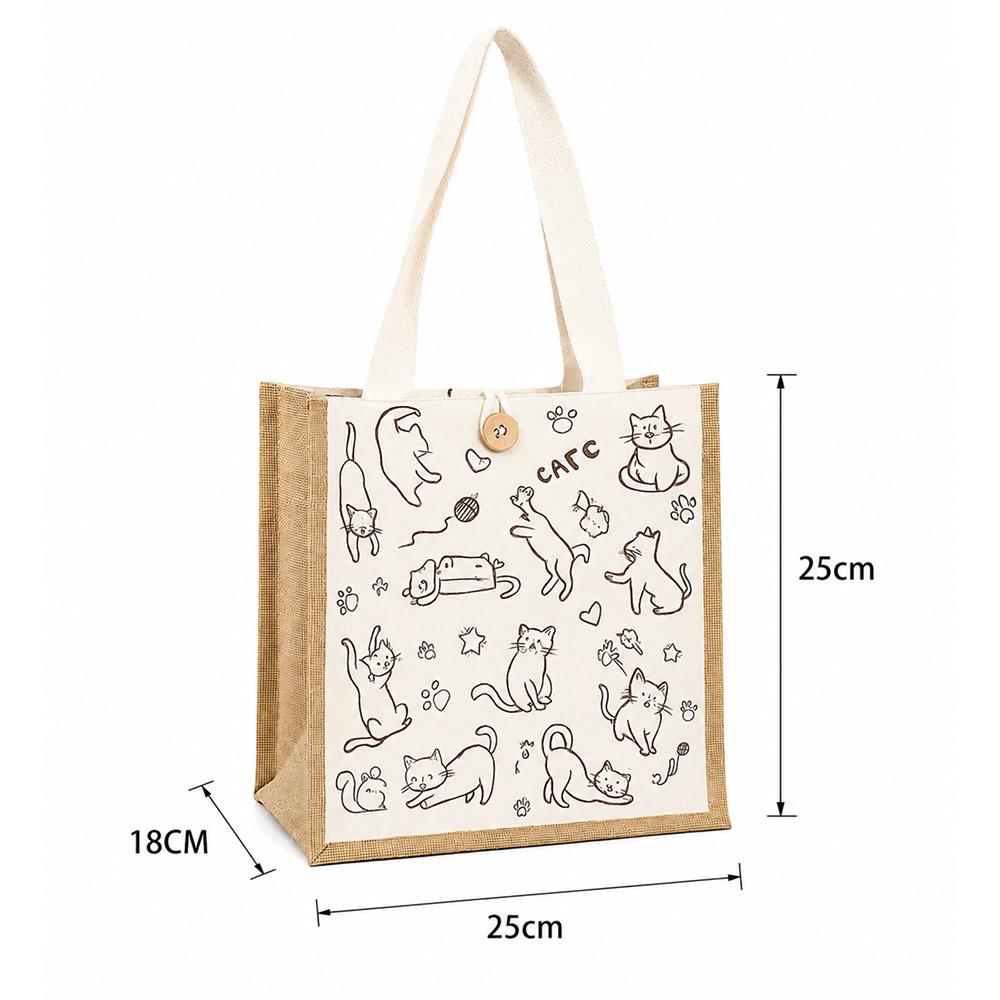 Jute Carry Bags with Canvas Panels - Image 6