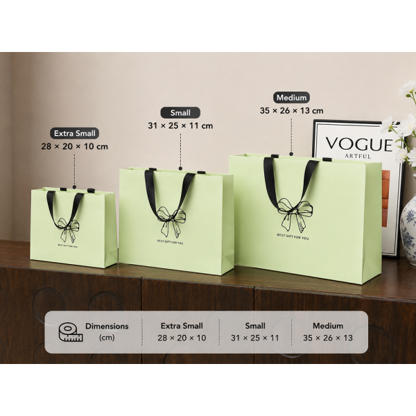 Orange Paper Bags with Ribbon Handles