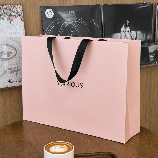 Orange Paper Bags with Ribbon Handles