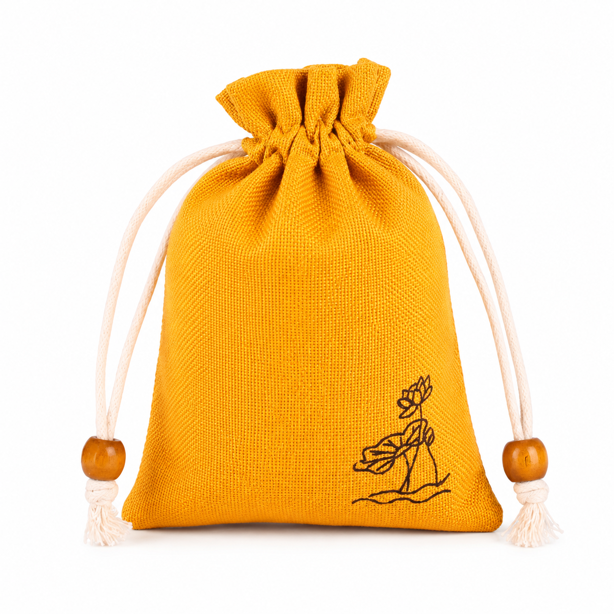Drawstring Bag Jute Fabric G - Image 4