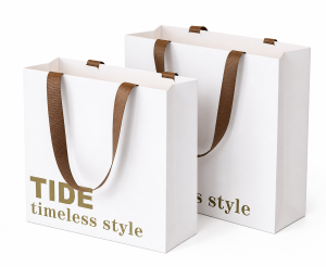 Pink Paper Bags With Ribbon Handles - Image 2