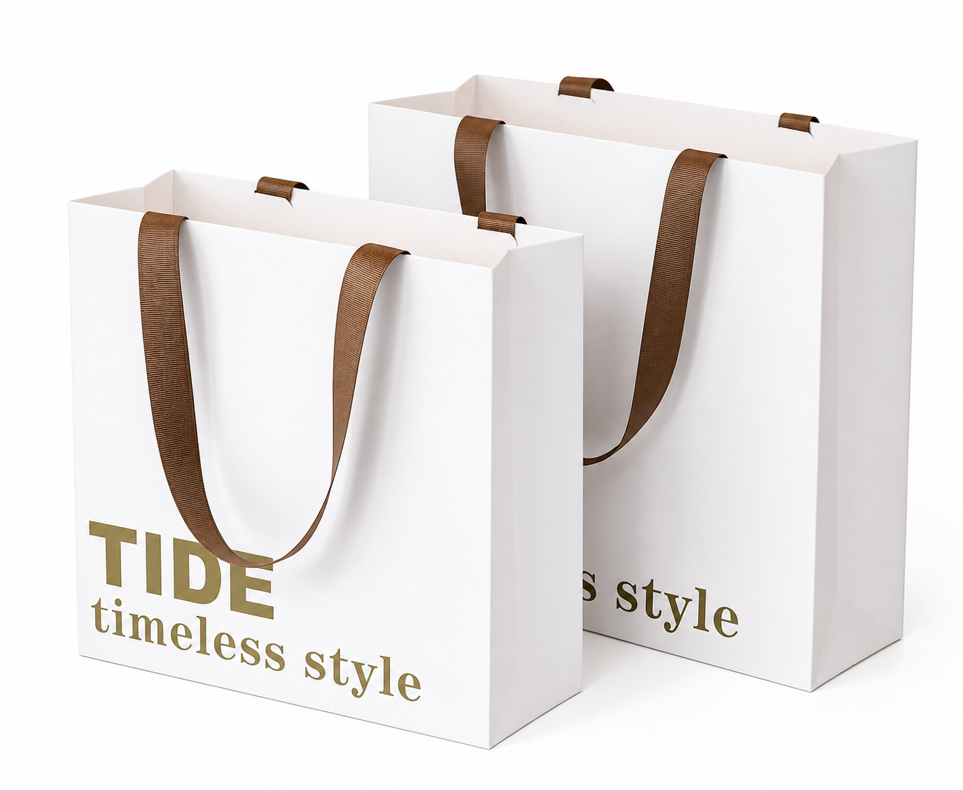 Pink Paper Bags With Ribbon Handles - Image 2