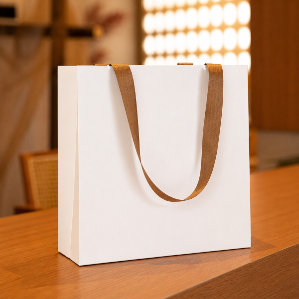 Premium White Cardboard Paper Bags