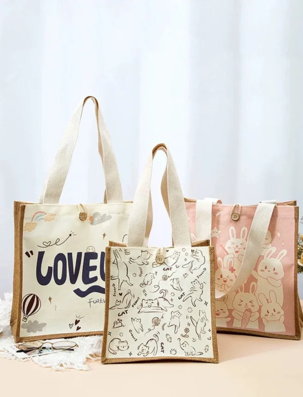 Tote Bag Jute & Canvas I