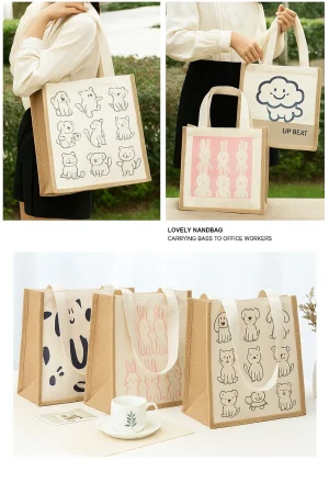 Tote Bag Jute & Canvas I - Image 4