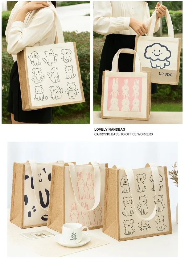 Tote Bag Jute & Canvas I