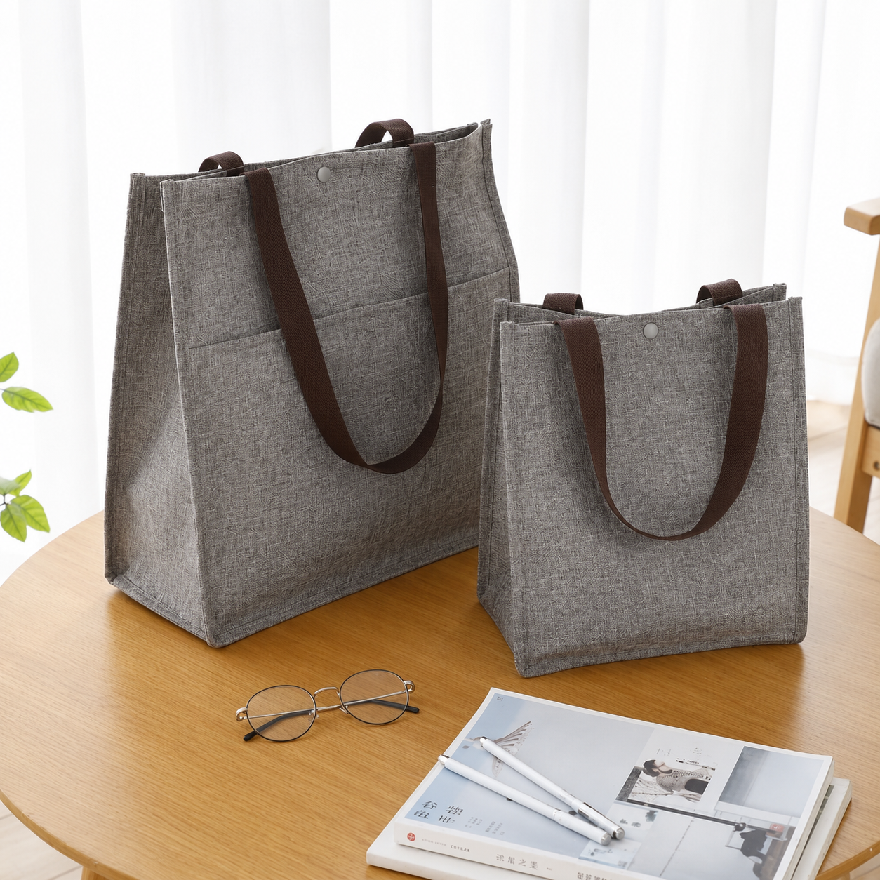 Linen-like Polyester Carry Bags - Image 3