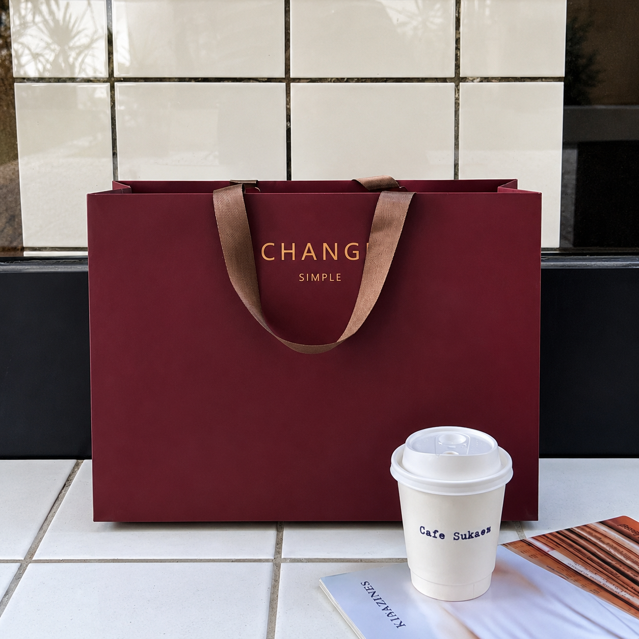 Paper Bag with Ribbon Handles - Image 4