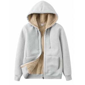 Sherpa Fleece Zip-Up Hoodie