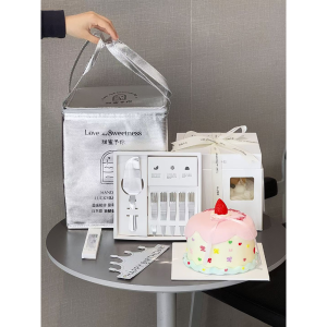 Birthday Cake Box Set with Ribbon, Knife & Forks - Image 2