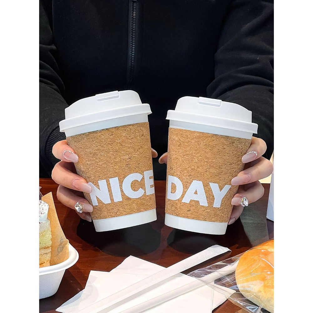 Soft Wood Grain Coffee Paper Cups - Image 5