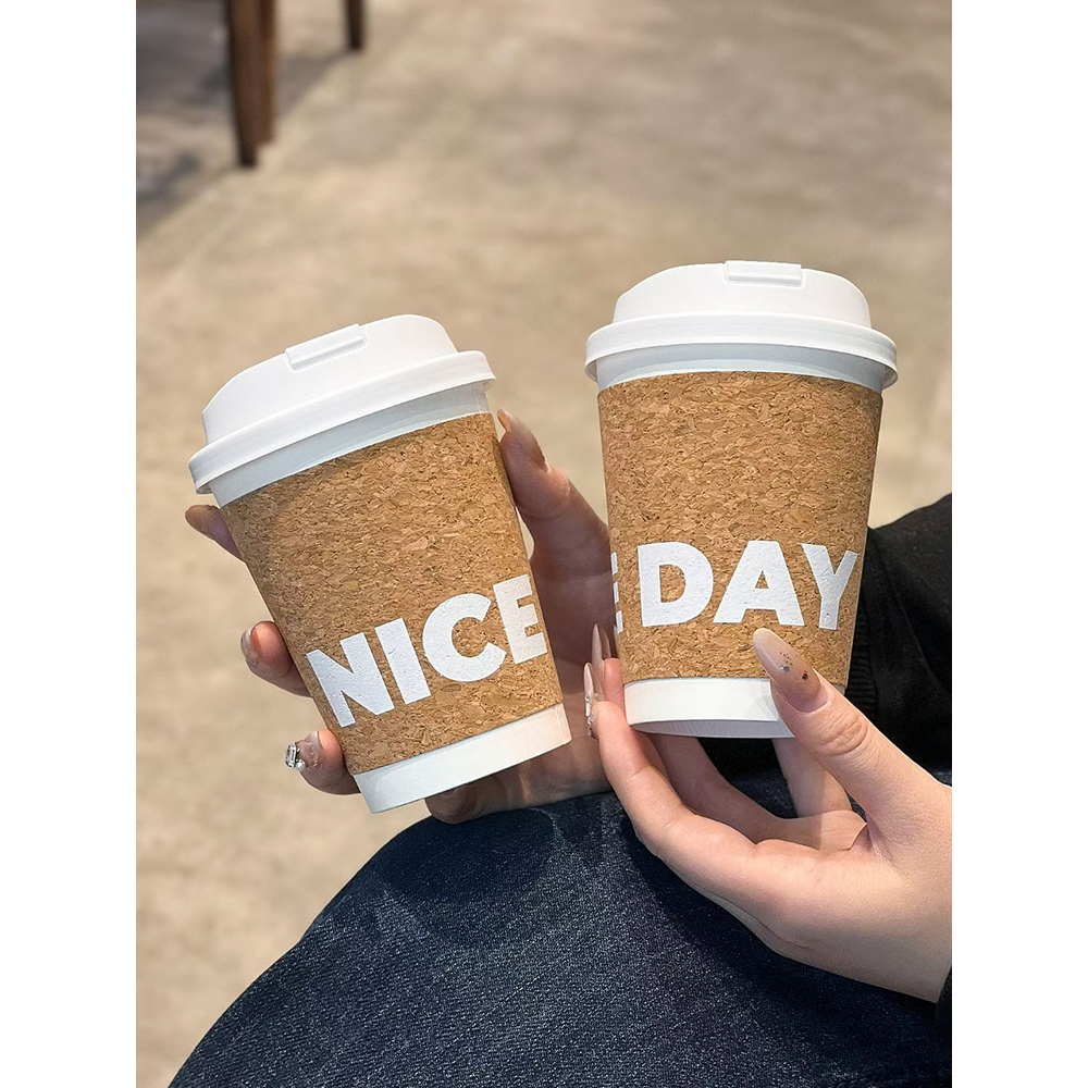 Soft Wood Grain Coffee Paper Cups - Image 8