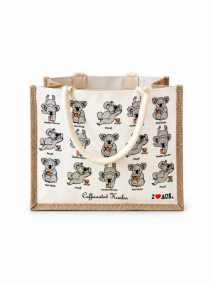 Natural Jute Bags with Canvas Panels in Full Colour Printing