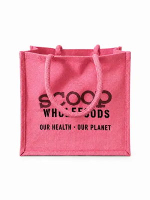 Pink Jute Shopping Bag